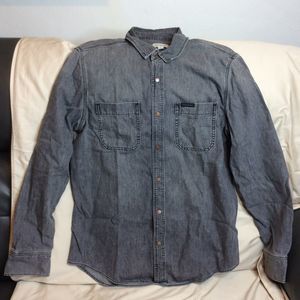 Calvin Klein Jeans Jacket Shirt Size Large- Blue